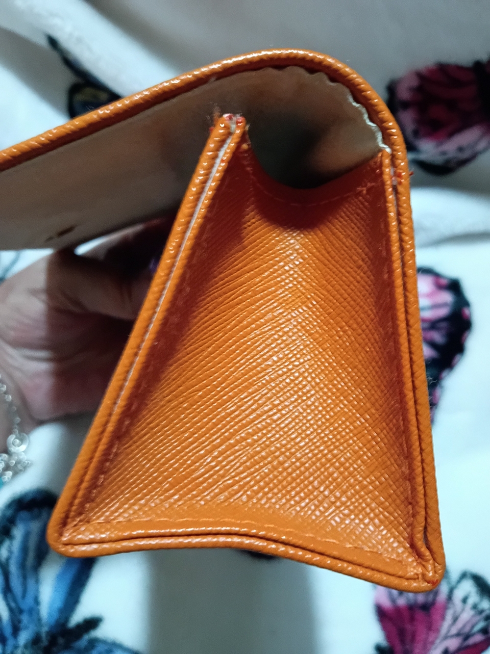 Tory Burch Orange Saffiano Leather Continental Wallet Like New - Picture 3 of 9